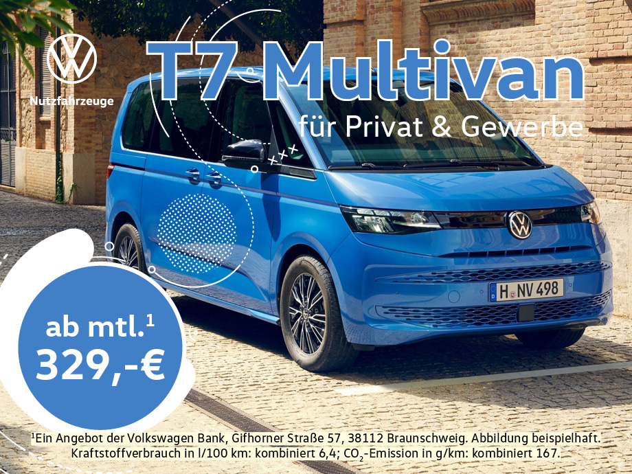 Volkswagen Multivan besonders günstig finanzieren – sichern Sie sich den  Allrounder ab 329,- € mtl.¹